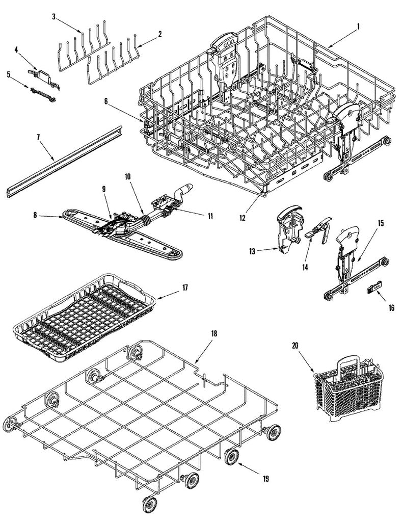 Whirlpool Dishwasher Silverware Basket - 6-918651, Replaces: 1469615