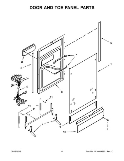 Whirlpool Dishwasher Hinge Arm Kit Assembly - WPW10567602