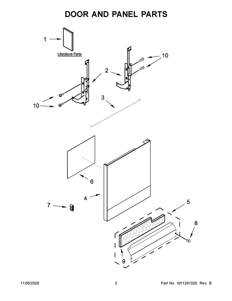 Whirlpool Dishwasher Exterior Door Panel (Stainless) - WPW10274902, Replaces: W10274901