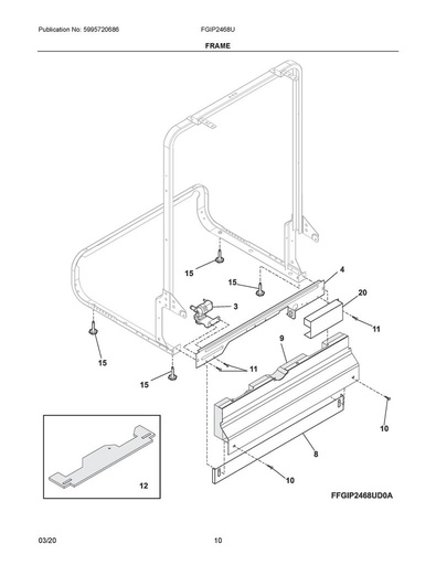 Frigidaire Dishwasher Toeplate (Black) - 154745503, Replaces: 154227002