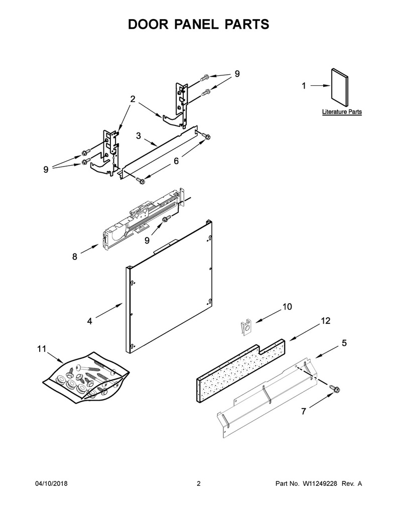Whirlpool Dishwasher Custom Panel Hardware Kit - WPW10637074, Replaces: W10195008