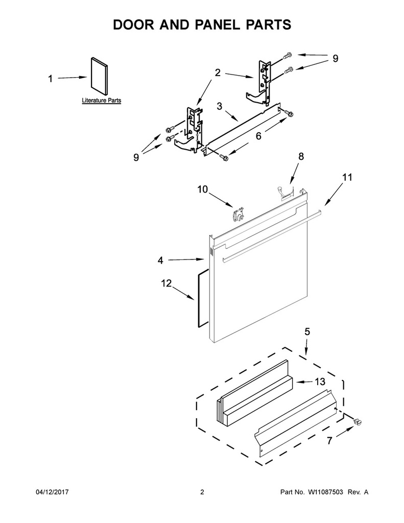 Whirlpool Dishwasher Front Panel, White - W11087927
