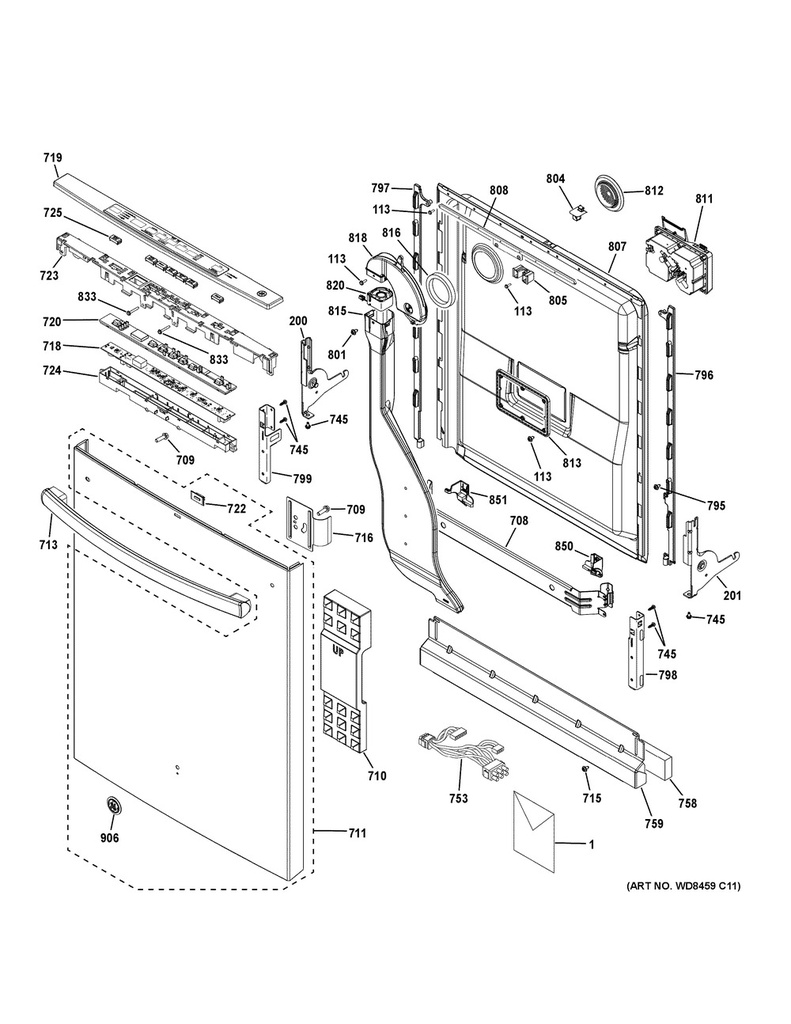 GE Dishwasher Inner Door Panel - WG04A01461