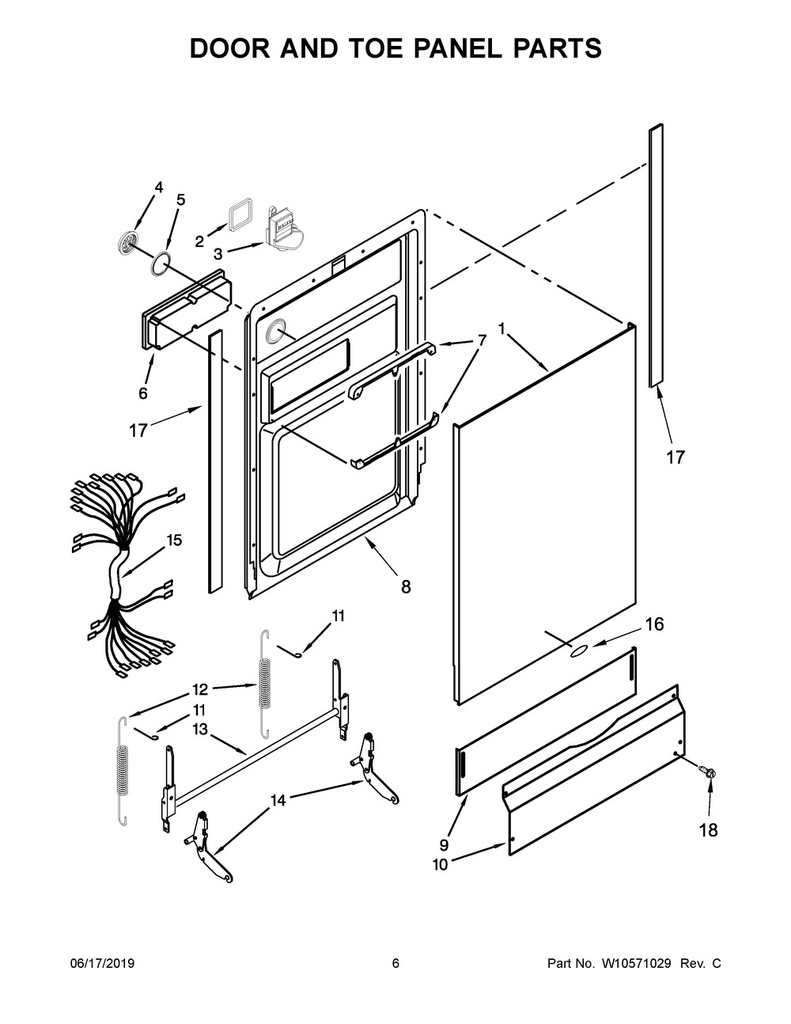 Whirlpool Dishwasher Outer Door Panel, Stainless - WPW10567690