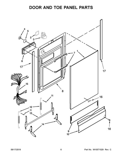 Whirlpool Dishwasher Outer Door Panel, Stainless - WPW10567690