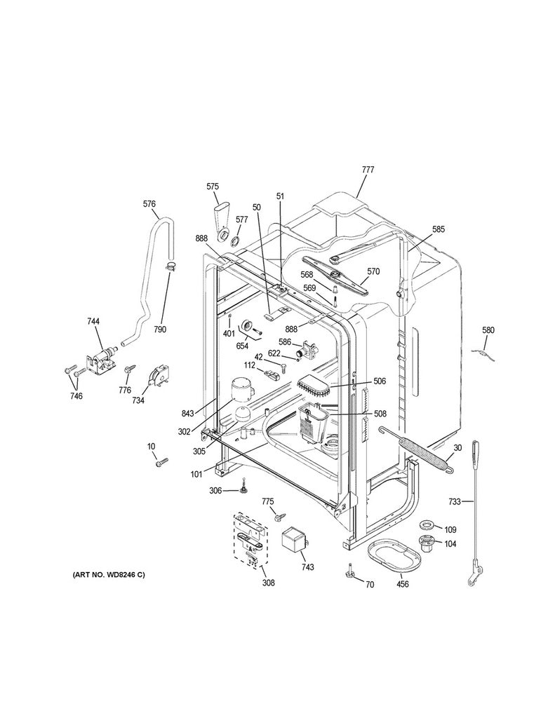 GE Dishwasher Door Gasket - WG04L00214