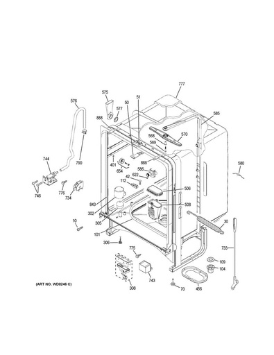 GE Dishwasher Door Gasket - WG04L00214