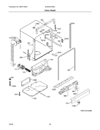 Frigidaire Dishwasher Door Seal - 117158011