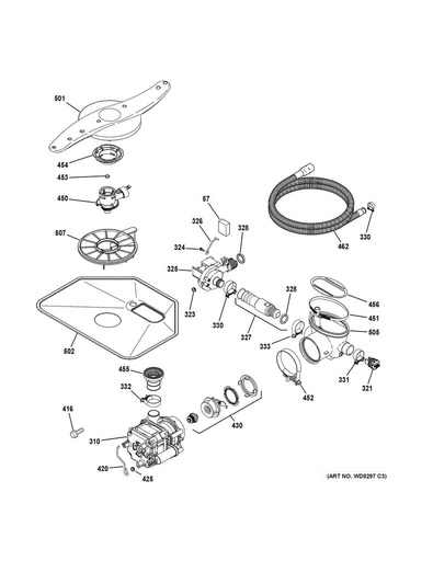 GE Dishwasher Drain Hose - WG04F00333