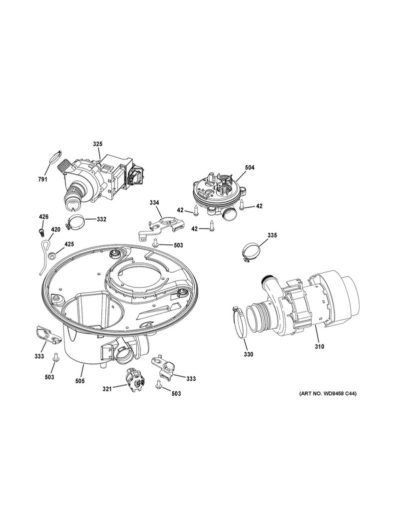 GE Dishwasher Piranha Hose Clamp Kit - WG04A01134