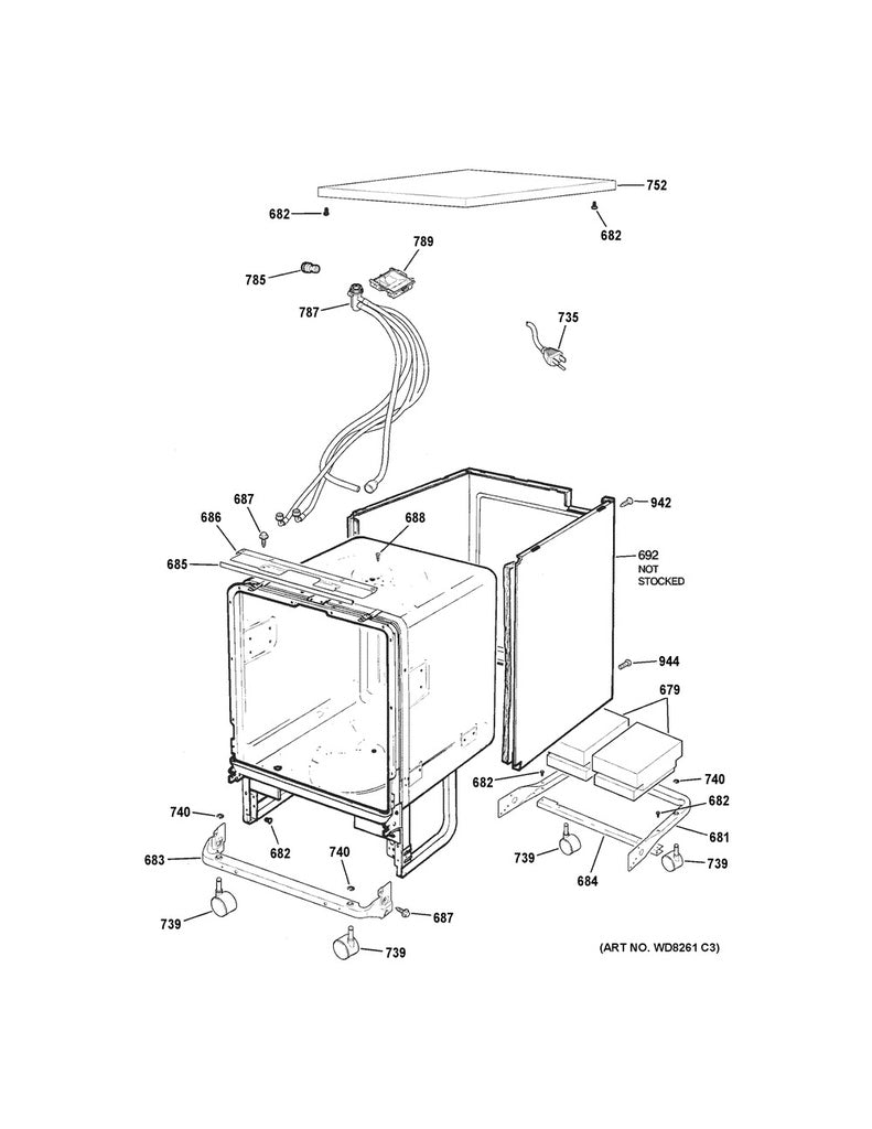 GE Dishwasher Unicouple Assembly - WG04F06724