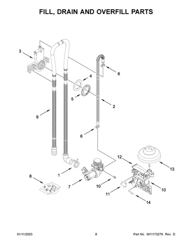 Whirlpool Washer Standpipe Housing - WPW10316267, Replaces: W10316267