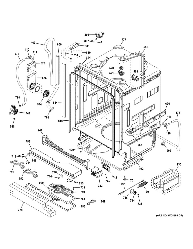 GE Dishwasher Top or Side Mounting Bracket - WG04A03280