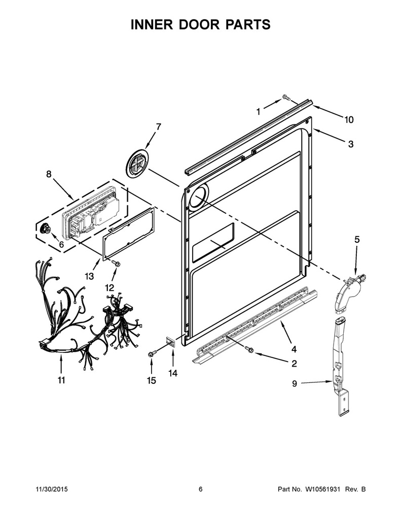 Whirlpool Dishwasher Wire Harness - W10861608, Replaces: W10380183