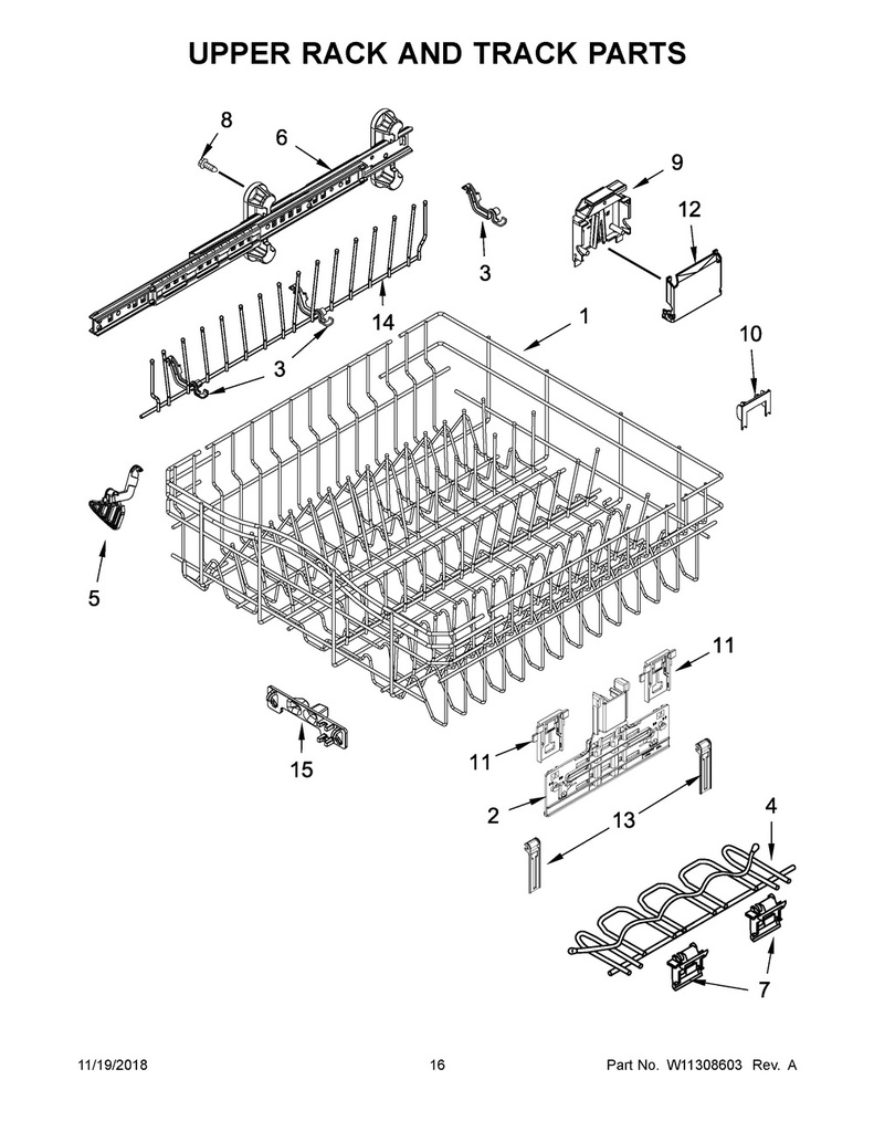 Whirlpool Dishwasher Dishrack Adjuster - WPW10546503, Replaces: W10306646