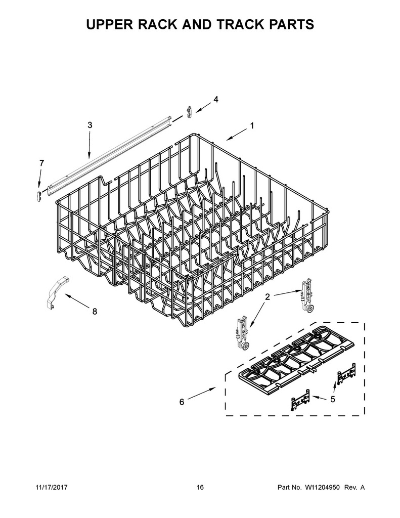 Whirlpool Dishwasher Upper Rack Wheel & Mount - WP8268655, Replaces: 8268655