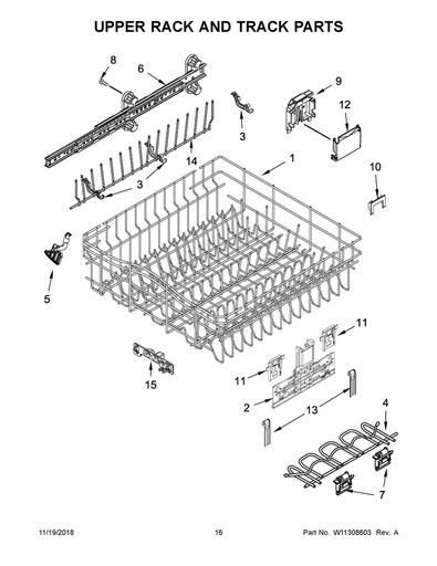 Whirlpool Dishwasher Tine Pivot - WPW10082853, Replaces: W10082853
