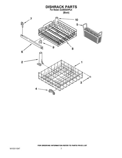 Whirlpool Dishwasher Upper Dishrack Roller Assembly - WPW10204131