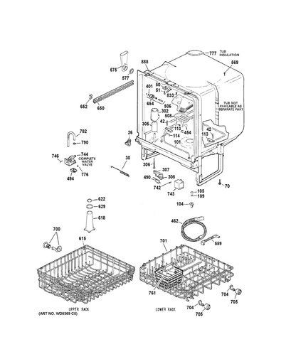 GE Dishwasher Lower Dishrack Roller Assembly Kit, 8/Pack - WG04A03477