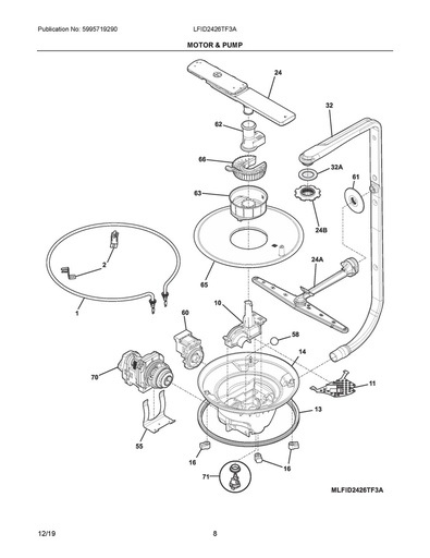 Frigidaire Dishwasher Lower Wash Arm Support - 5304518968, Replaces: 154252101