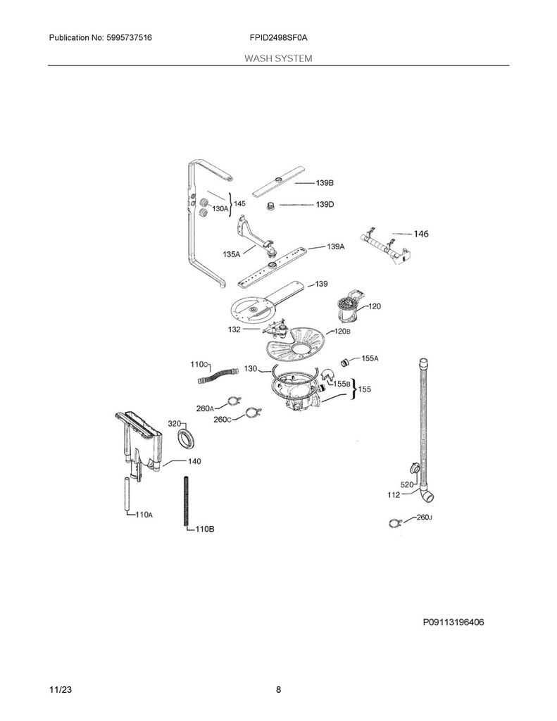 Frigidaire Dishwasher Upper Spray Arm Bearing - 807035801