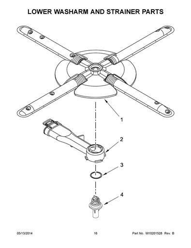 Whirlpool Dishwasher Spray Arm - WPW10320510, Replaces: 8268300