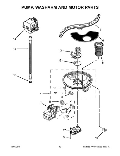 Whirlpool Dishwasher Soil Sensor & Thermistor Assembly - WPW10705575, Replaces: 8563432