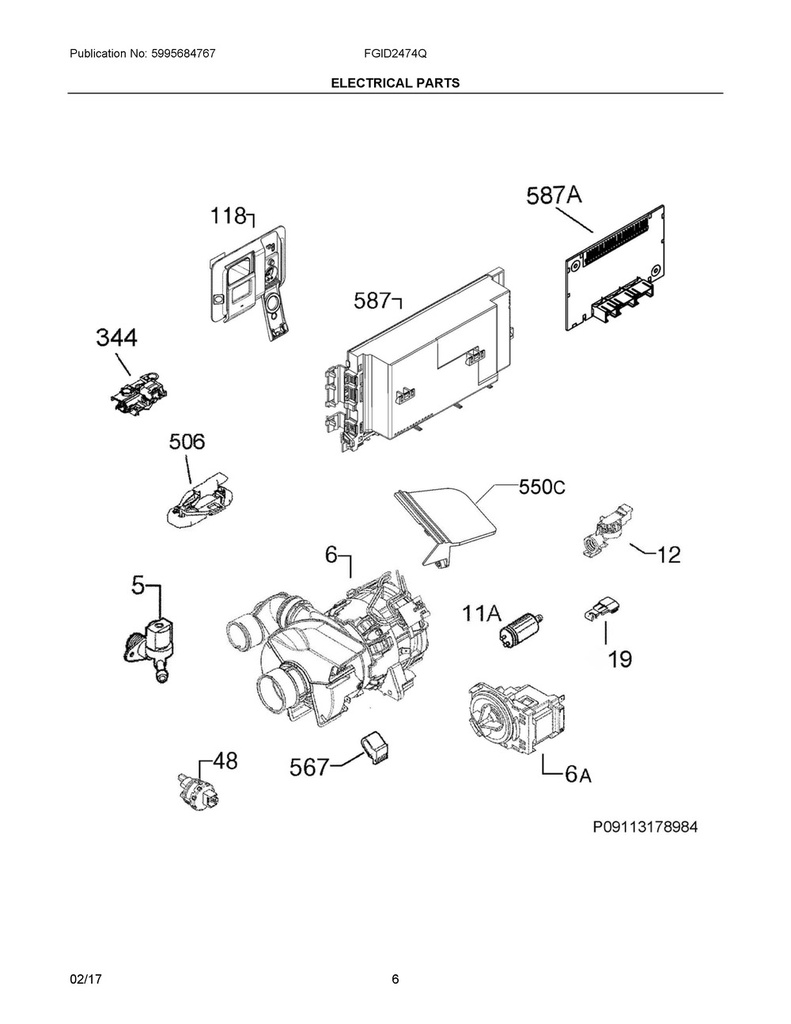 Frigidaire Dishwasher Pressure Sensor - 5304504077