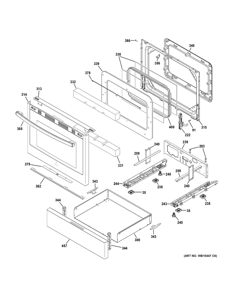GE Refrigerator Range Left Drawer Support - WS01A01979