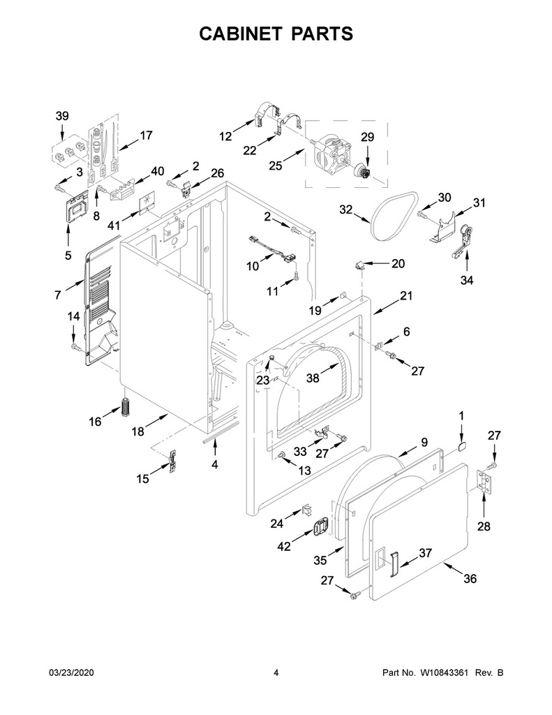 Whirlpool Dryer Front Panel, White - W10806345