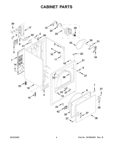 Whirlpool Dryer Front Panel, White - W10806345